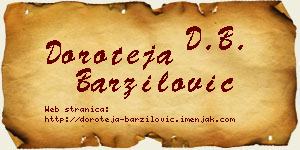 Doroteja Barzilović vizit kartica
